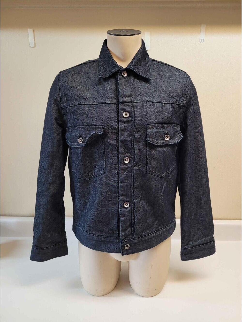GAP 1969 07 Sherpa Lined Denim Trucker Jacket Dark Blue Wash Size Medium